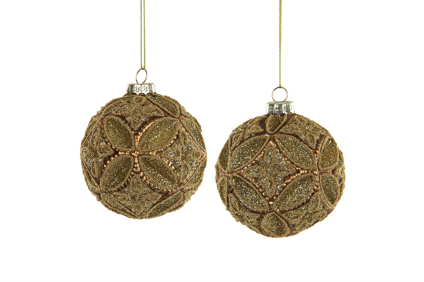 Glaskula More guld/brun